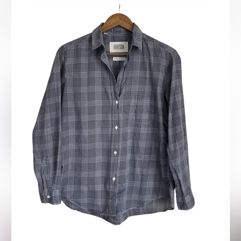 Grayson The Hero Button Up Shirt Blue and White Plaid